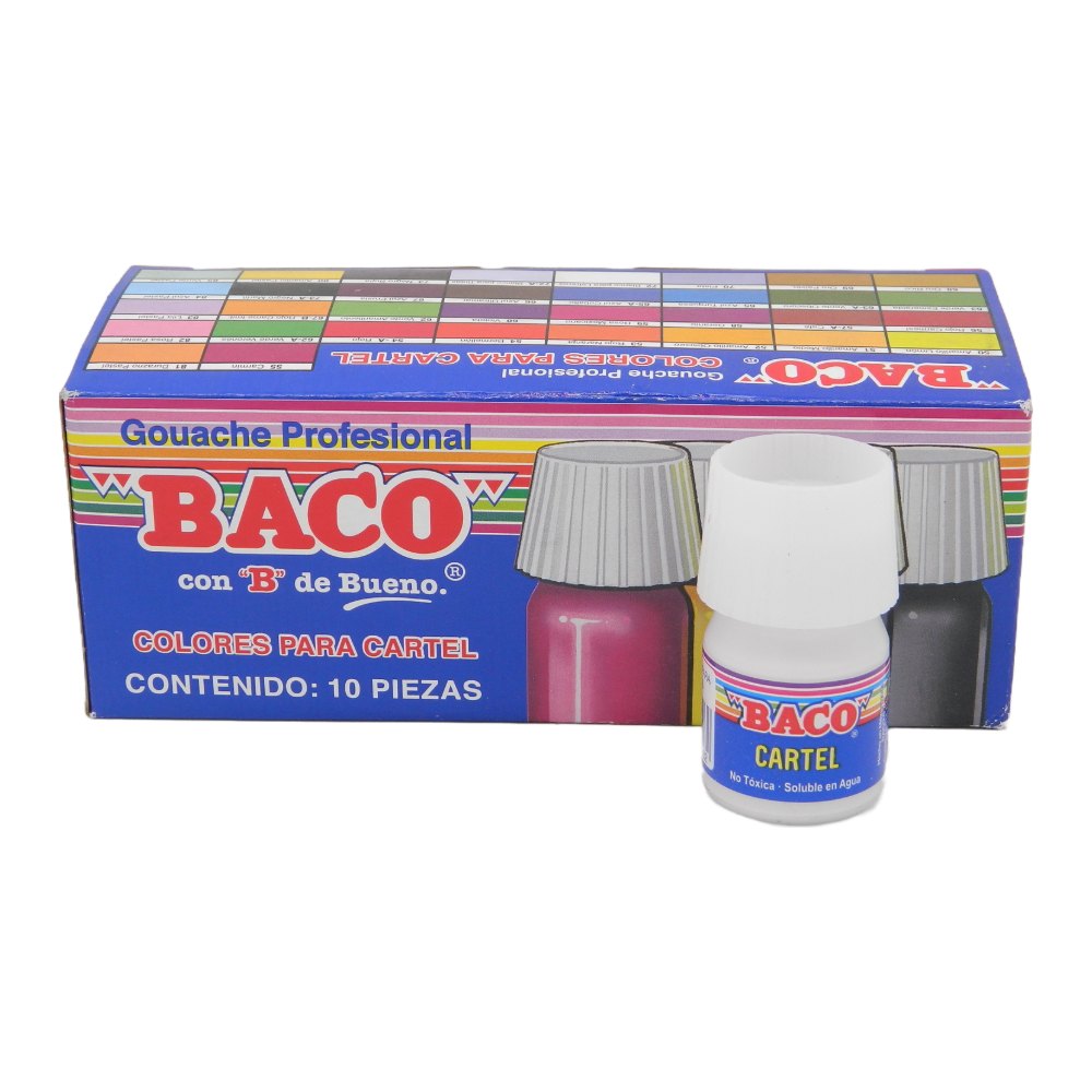 Pintura Cartel 72 Blanco P/ Letreros 25 ml C/ 10 pzs Baco