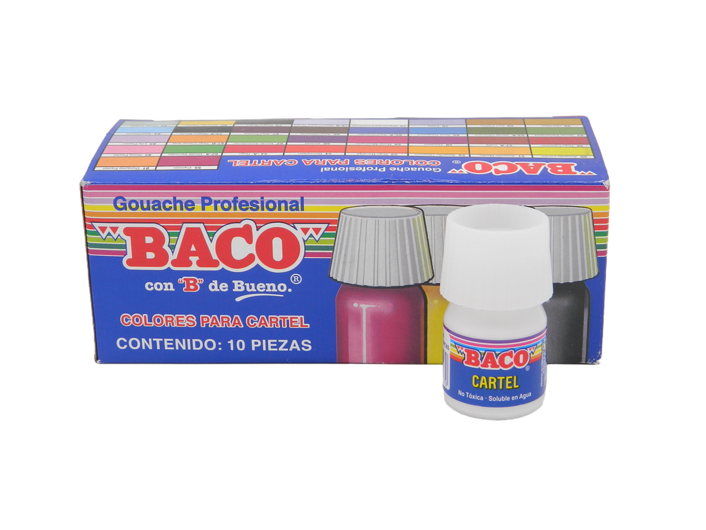 Pintura Cartel 72-A Blanco P/ Tintas 20 ml C/ 10 pzs Baco