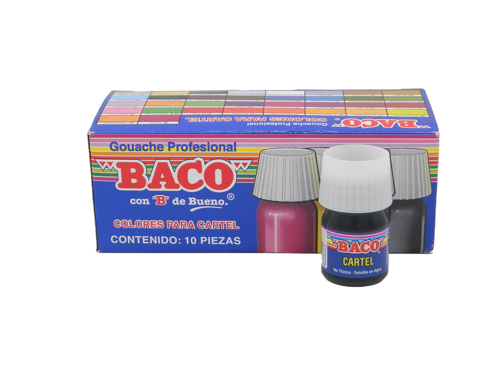 Pintura Cartel 73 Negro Bujia 20 ml C/ 10 pzs Baco