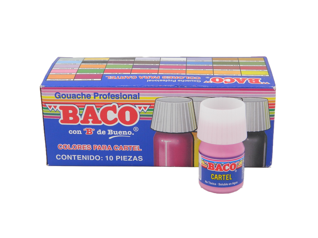 Pintura Cartel 82 Rosa Pastel 20 ml C/ 10 pzs Baco