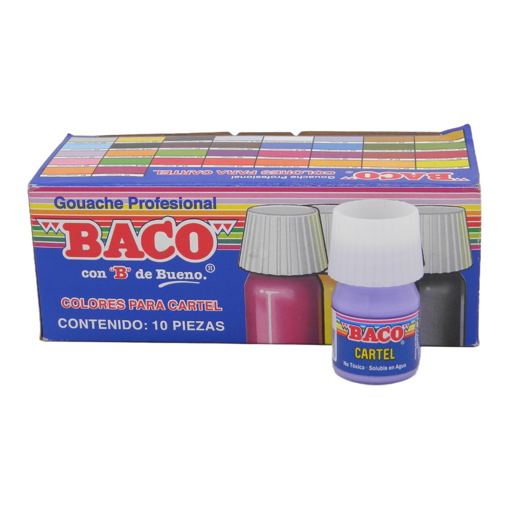 Pintura Cartel 83 Lila Pastel 25 ml C/ 10 pzs Baco