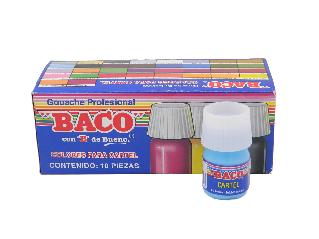 Pintura Cartel 84 Azul Pastel 20 ml C/ 10 pzs Baco