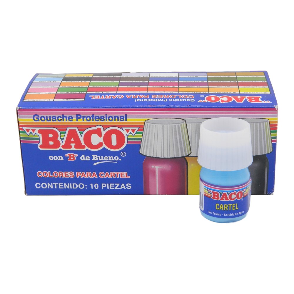 Pintura Cartel 84 Azul Pastel 25 ml C/ 10 pzs Baco