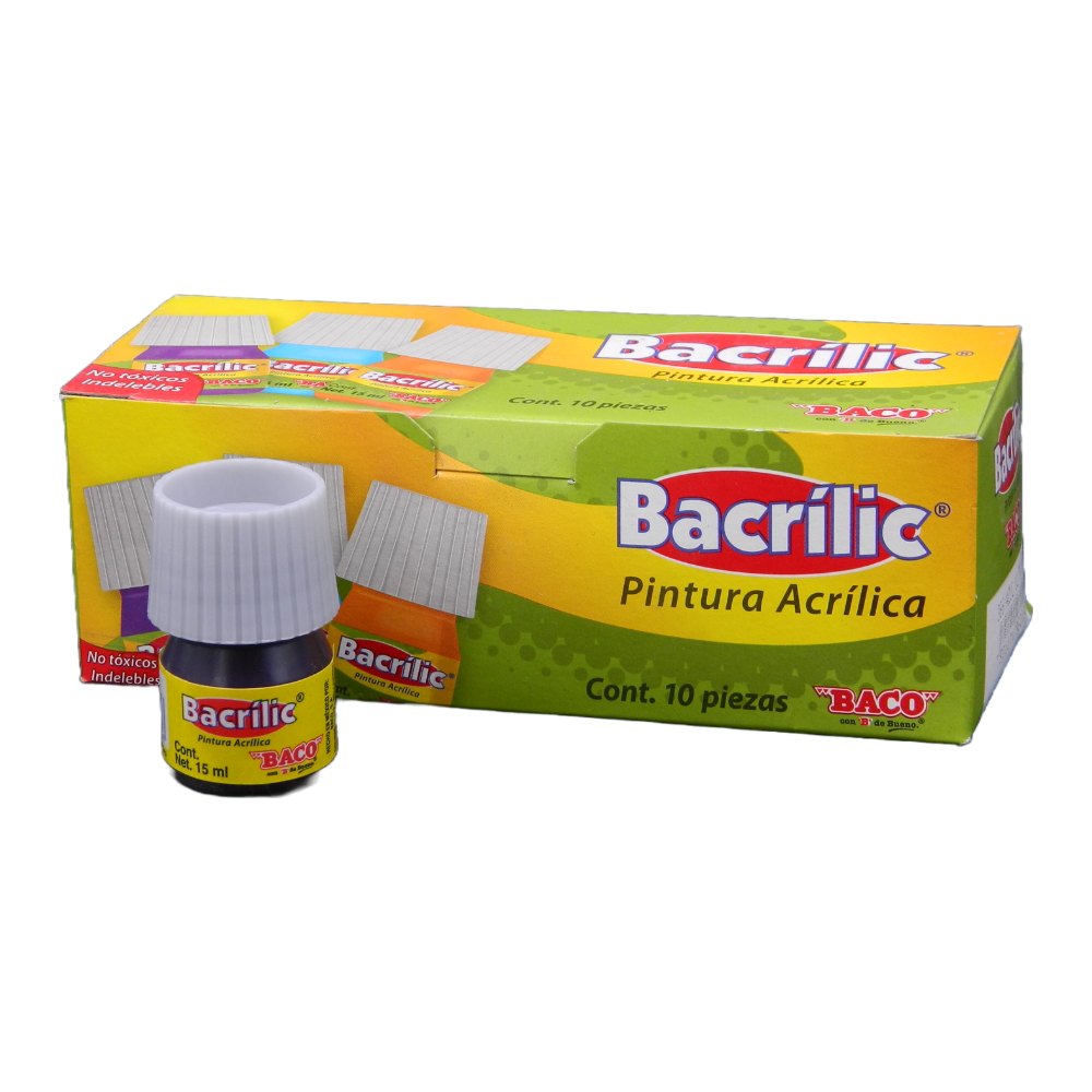 Pintura Acrilica Bacrilic 360 Violeta 20 ml C/ 10 pzs Baco