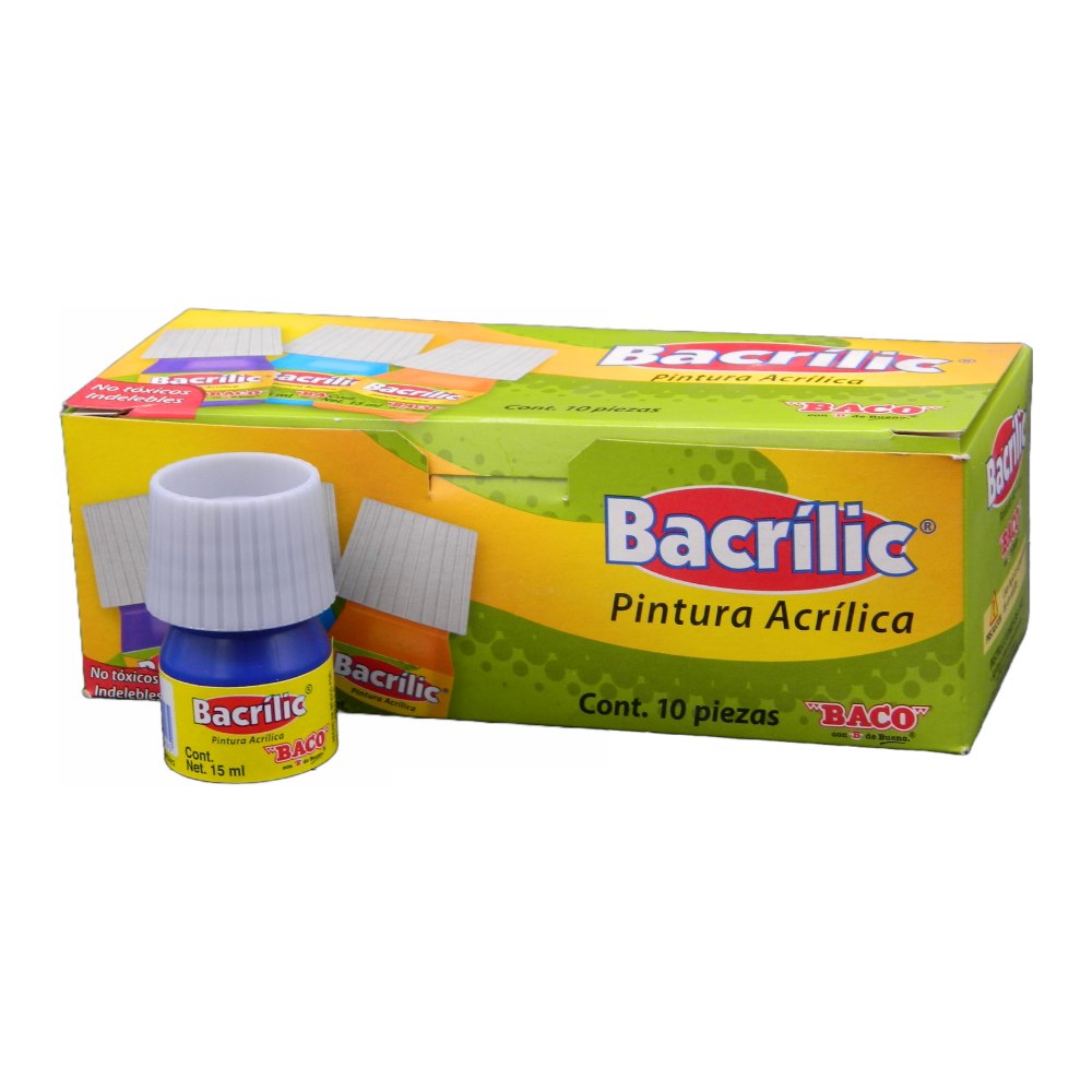 Pintura Acrilica Bacrilic 366 Azul Ultramar 20 ml C/ 10 pzs Baco