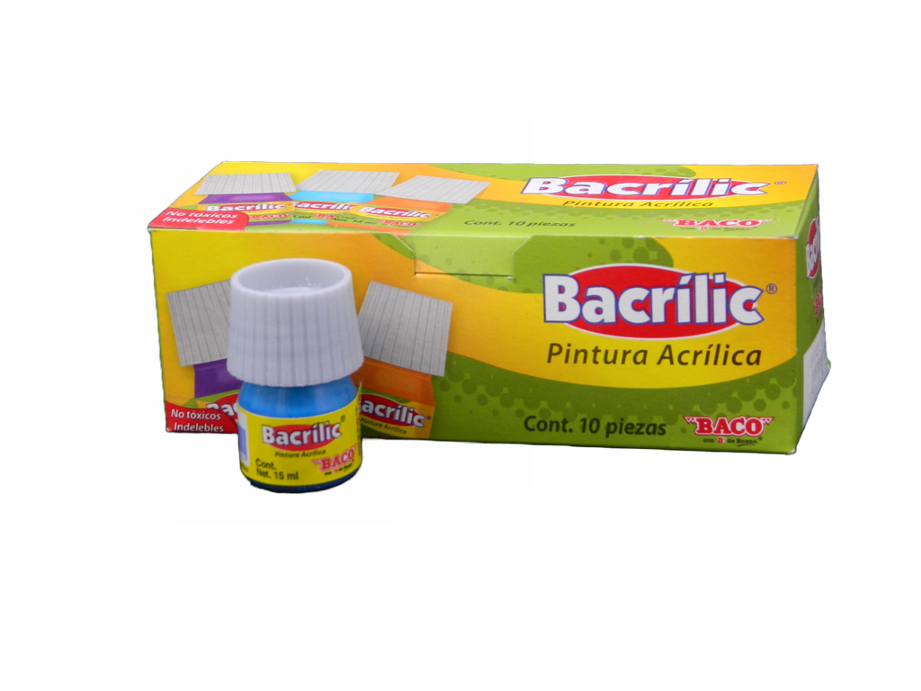 Pintura Acrilica 367 Azul Celeste 15 ml C/ 10 pzs Baco