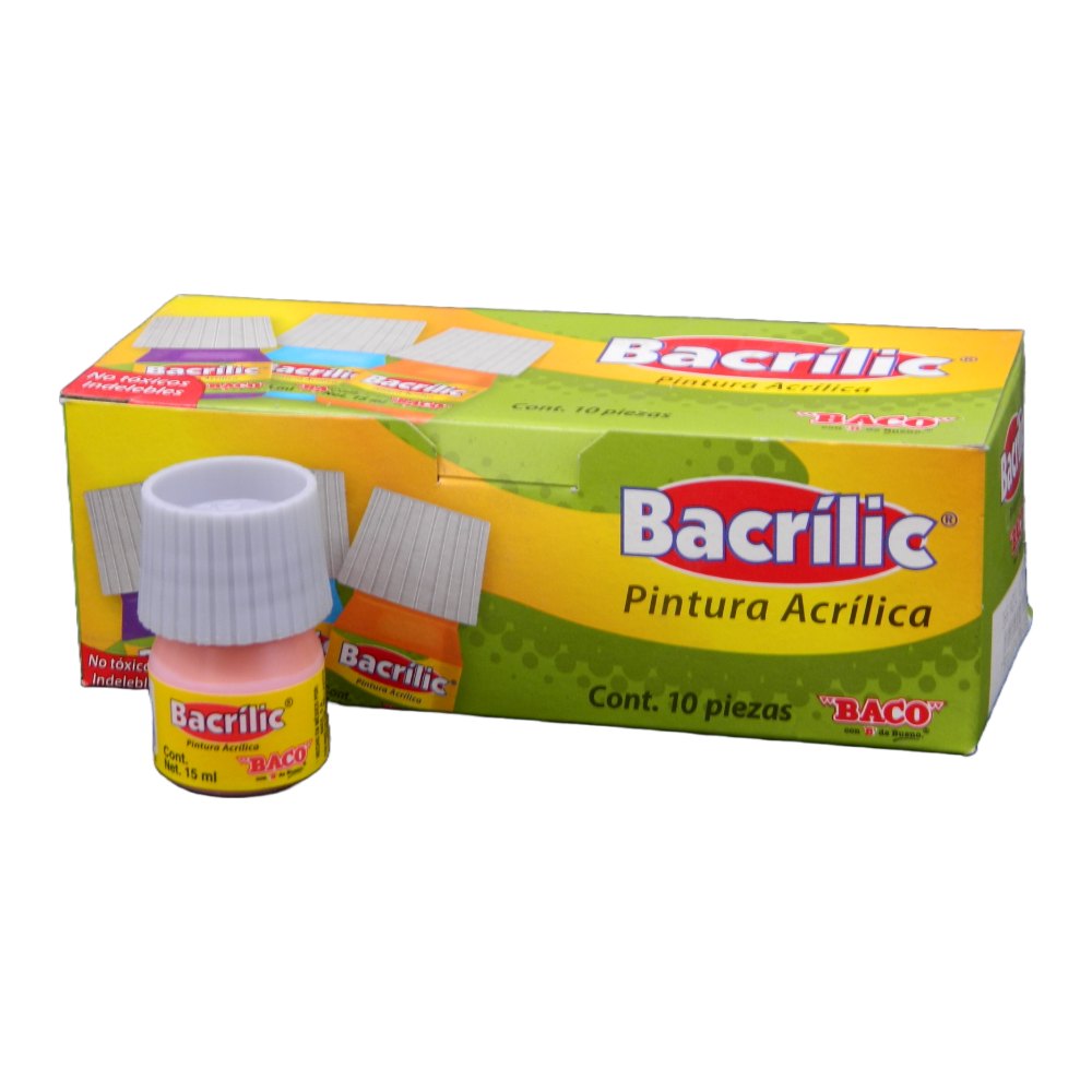 Pintura Acrilica Bacrilic 382 Rosa Pastel 20 ml C/ 10 pzs Baco