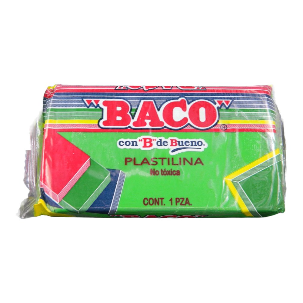 Plastilina 180 grs 55 Verde Claro C/ 5 pzs Baco