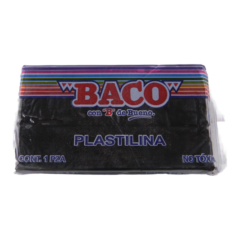 Plastilina 180 grs 61 Negro C/ 5 pzs Baco