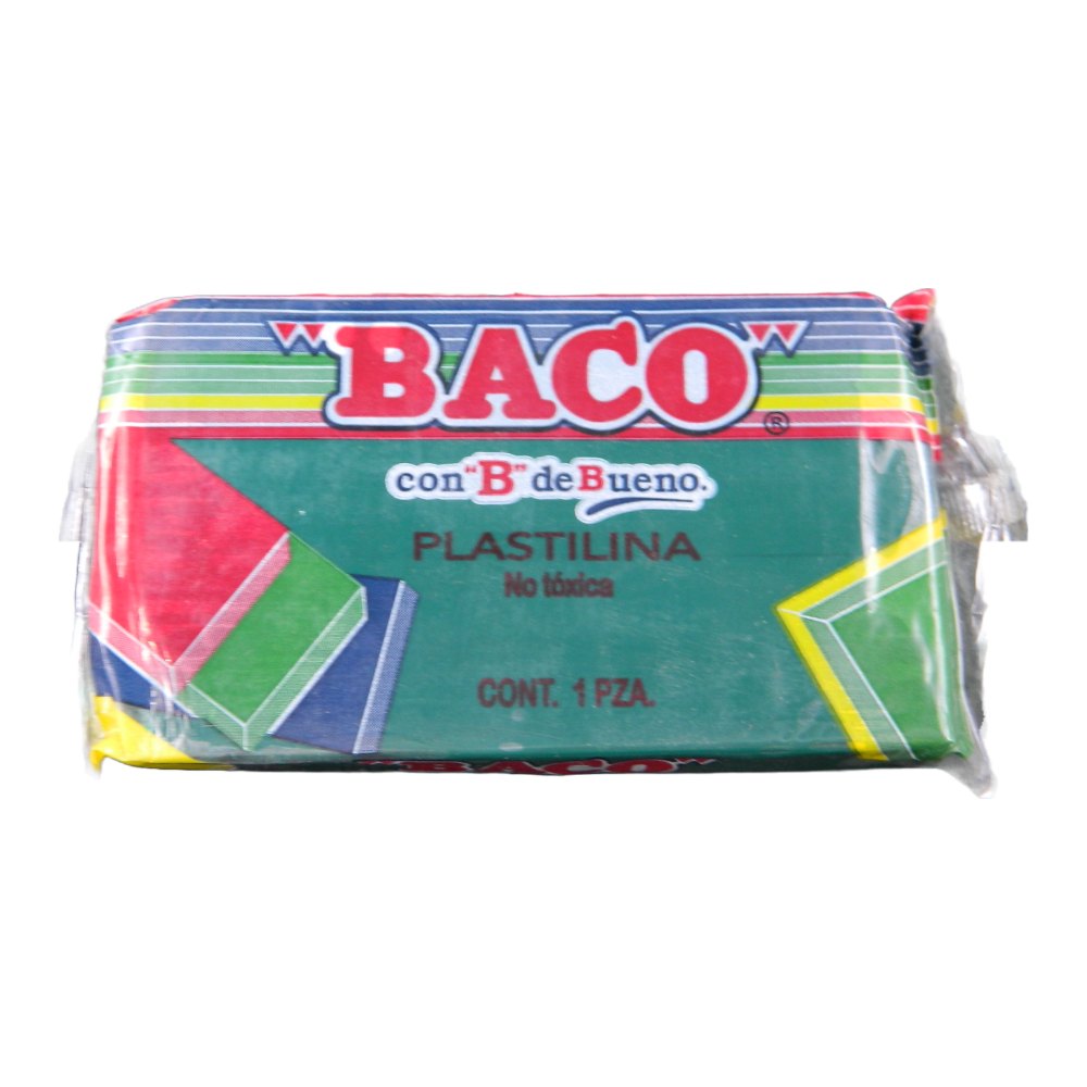 Plastilina 180 grs 62 Verde Obscuro C/ 5 pzs Baco