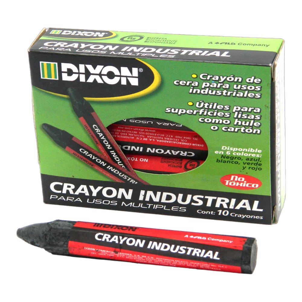 Crayon Industrial Negro C/ 10 pzs Dixon