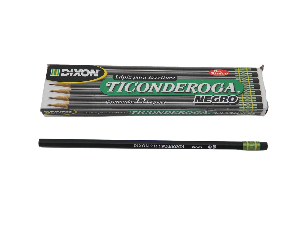Lapiz Ticonderoga Negro #2 C/ 12 pzs Dixon