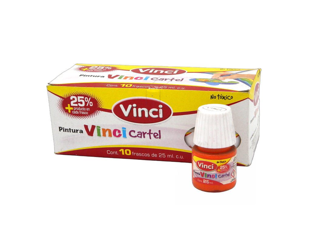 Pintura Cartel Vinci 53 Rojo Naranja 25 ml C/ 10 pzs Dixon
