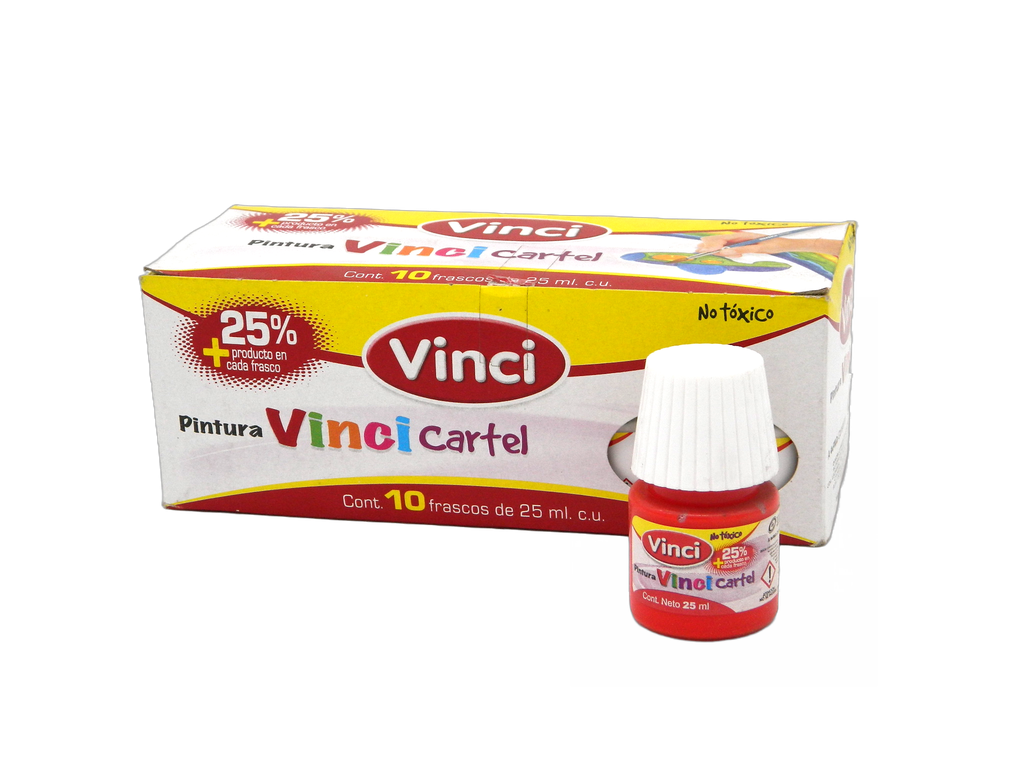 Pintura Cartel Vinci 54 Rojo 25 ml C/ 10 pzs Dixon