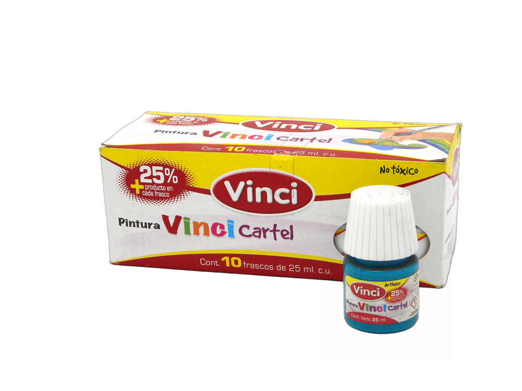 Pintura Cartel Vinci 65 Azul Turquesa 25 ml C/ 10 pzs Dixon