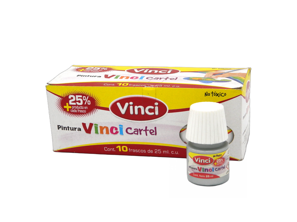 Pintura Cartel Vinci 70 Plata 25 ml C/ 10 pzs Dixon
