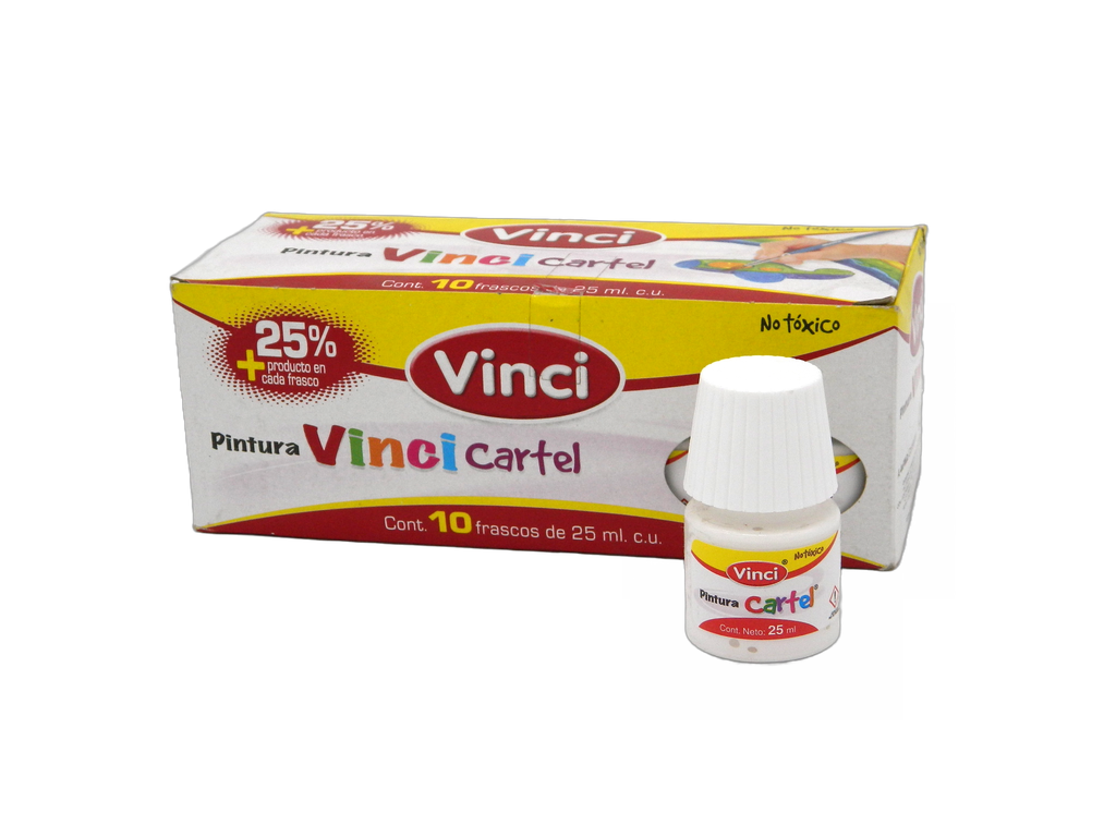 Pintura Cartel Vinci 72 Blanco Letreros 25 ml C/ 10 pzs Dixon