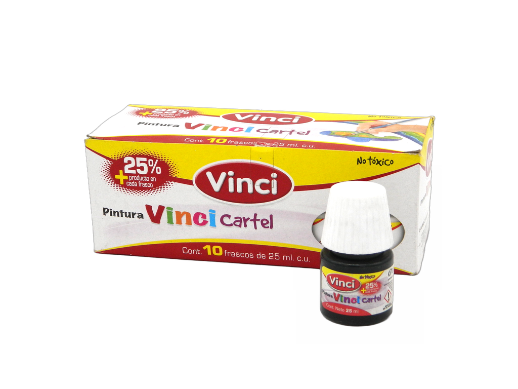 Pintura Cartel Vinci 73 Negro Bujia 25 ml C/ 10 pzs Dixon