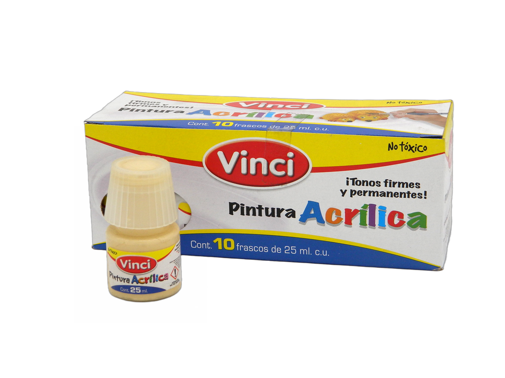 Pintura Acrilica Vinci 042 Crema 25 ml C/ 10 pzs Dixon