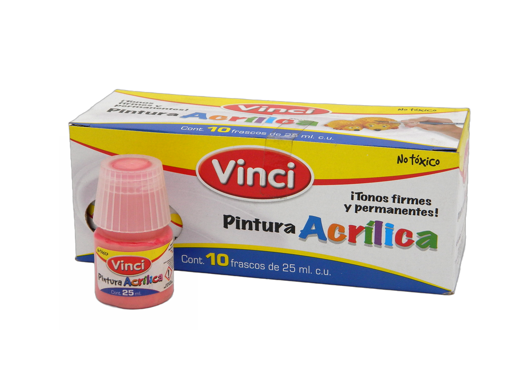 Pintura Acrilica Vinci 100 Rosa 25 ml C/ 10 pzs Dixon