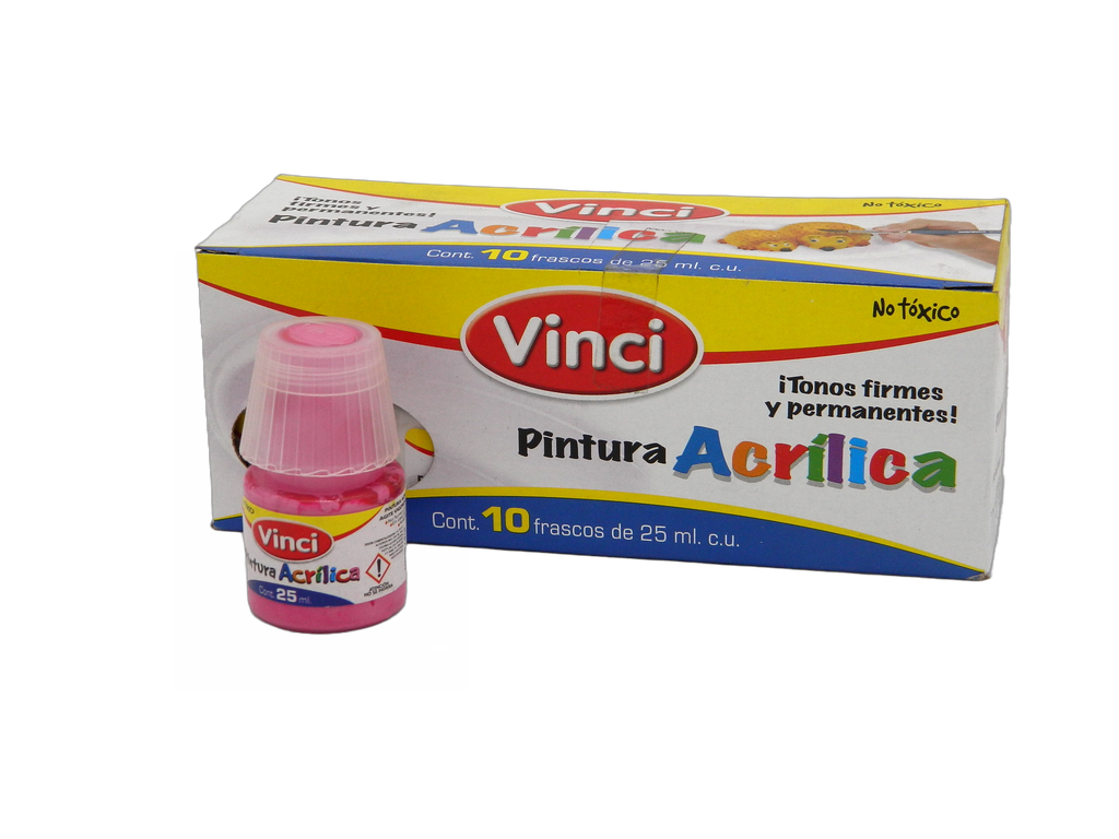 Pintura Acrilica Vinci 101 Rosa Pastel 25 ml C/ 10 pzs Dixon