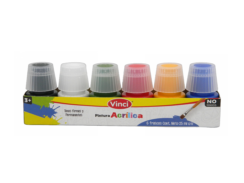 Pintura Acrilica Vinci Estuche Escolar Surtidos C/ 6 Dixon