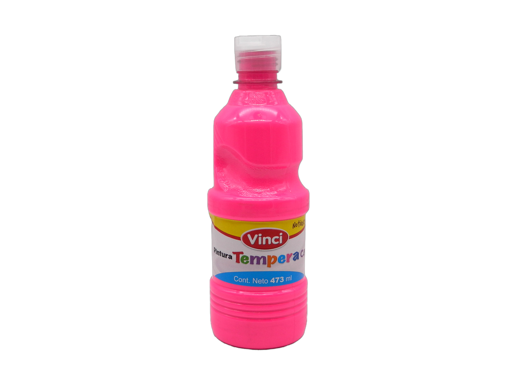 Pintura Tempera Vinci 473 ml Rosa Fluorescente C/ 4 pzs Dixon