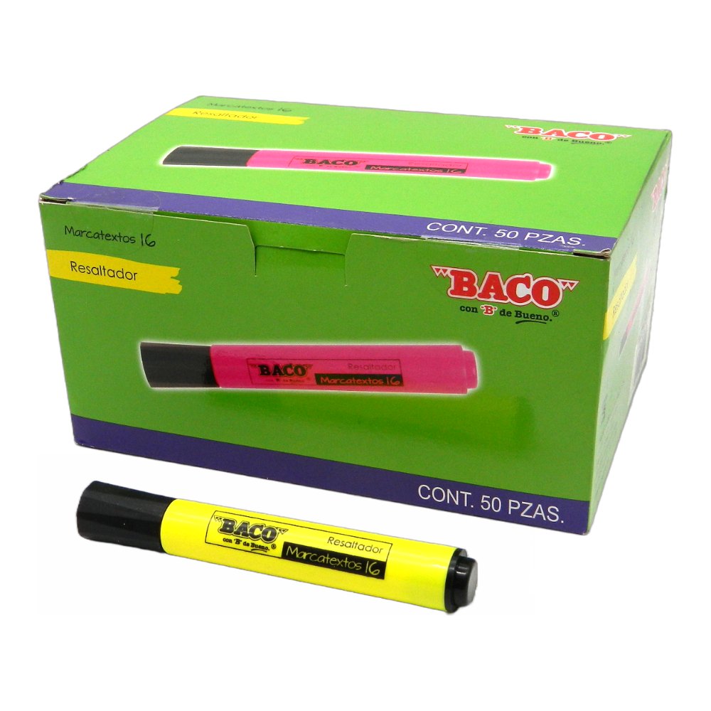 Marcatexto 16 Amarillo C/ 50 pzs Baco