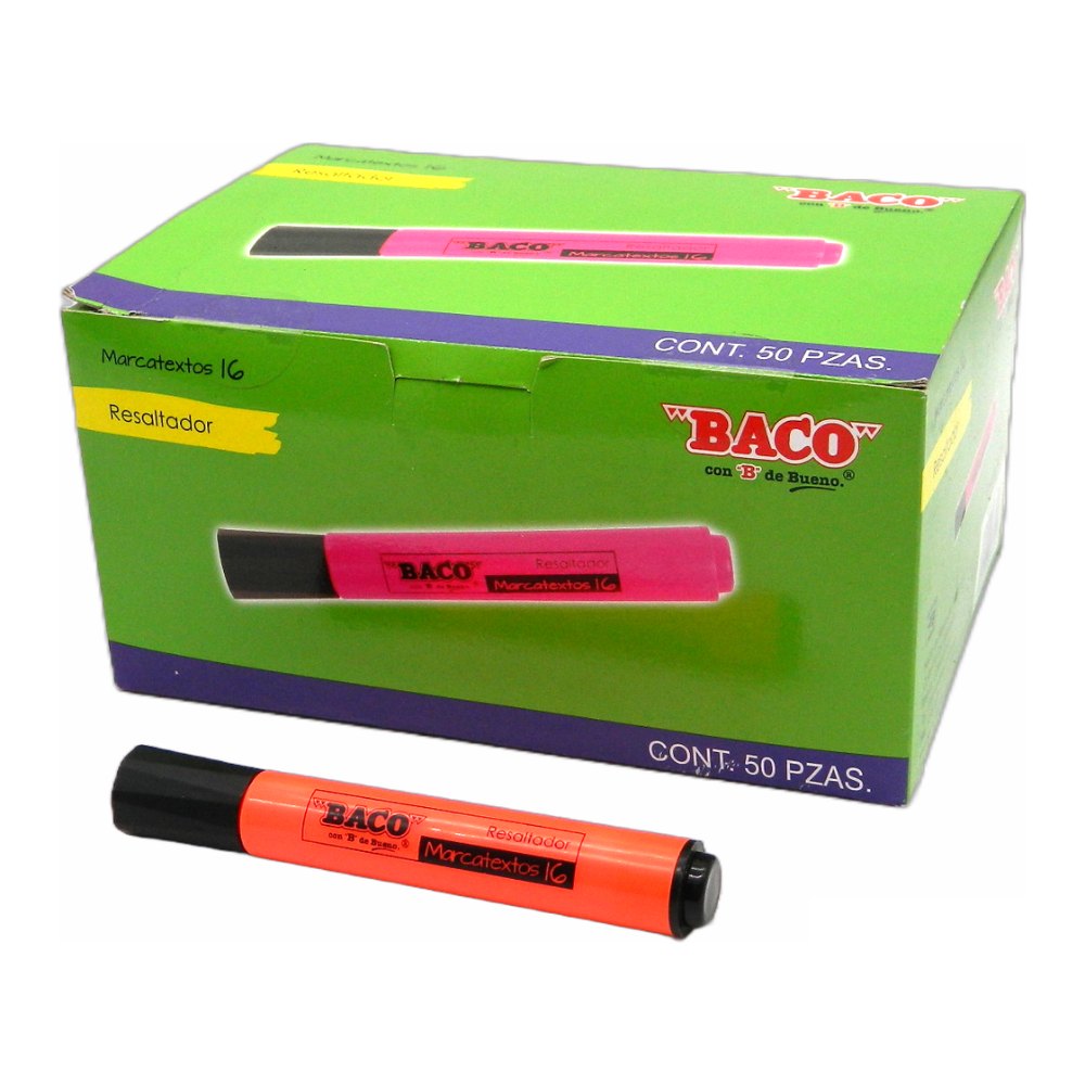 Marcatexto 16 Naranja C/ 50 pzs Baco