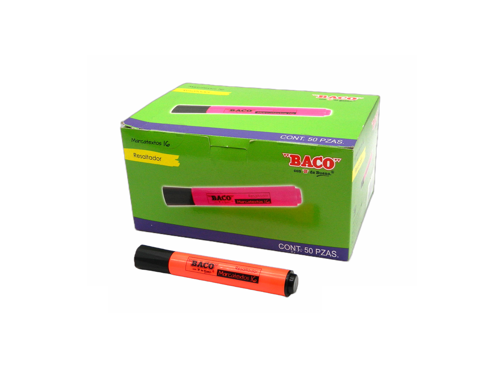 Marcatexto 16 Naranja C/ 50 pzs Baco