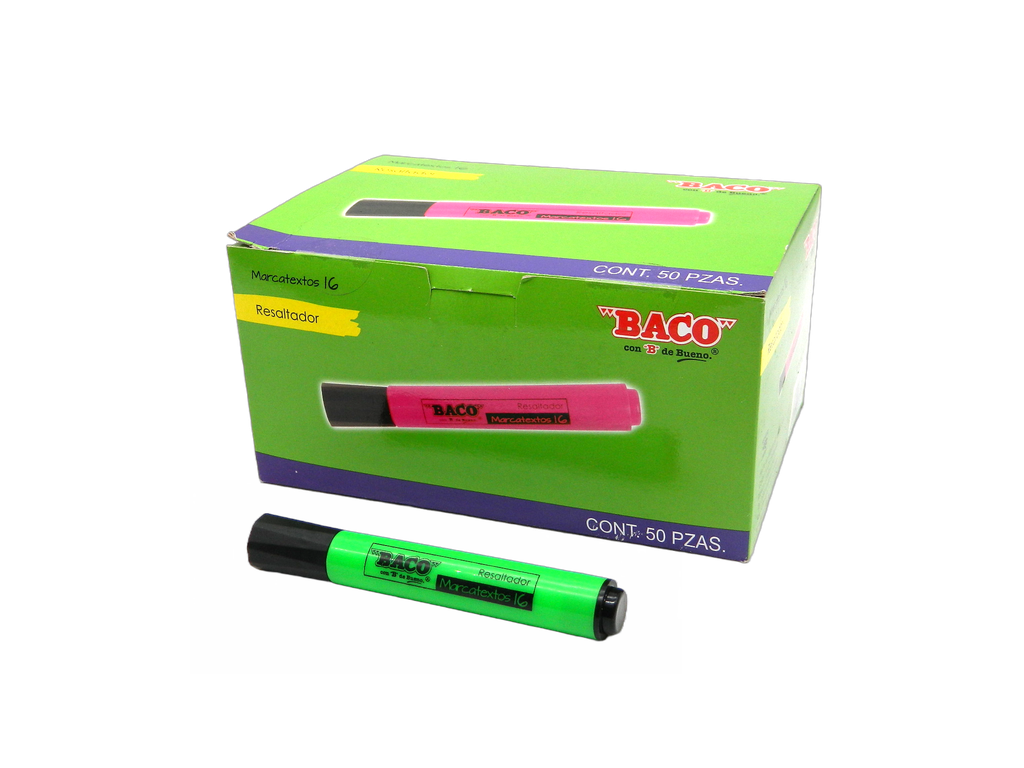Marcatexto 16 Verde C/ 50 pzs Baco
