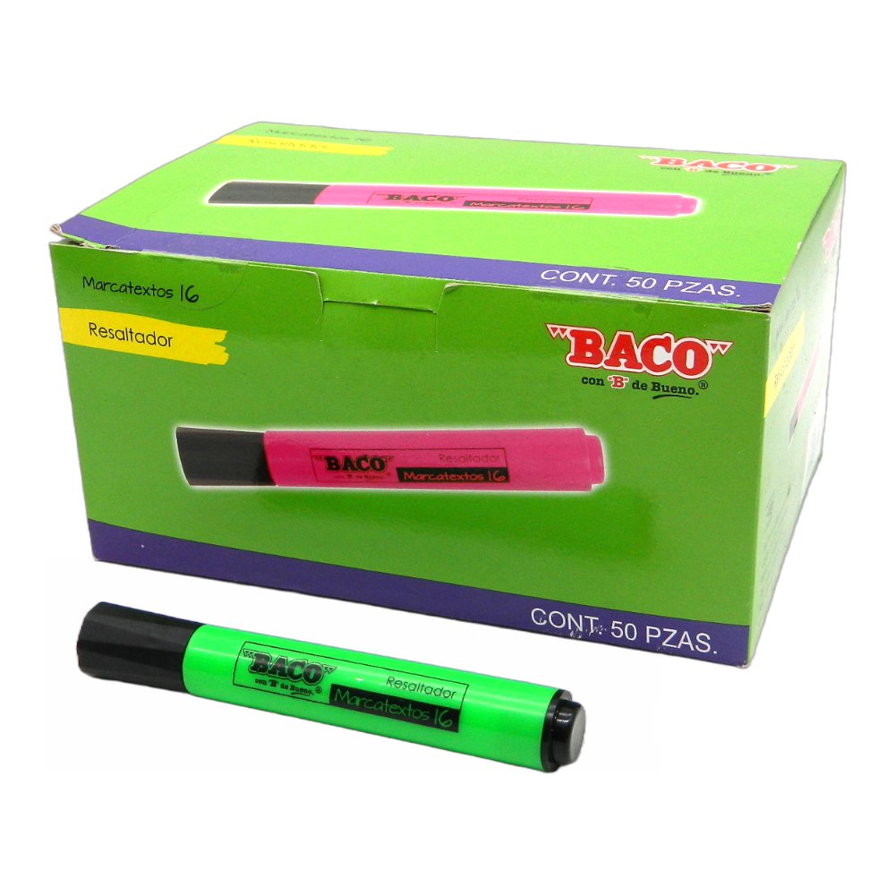 Marcatexto 16 Verde C/ 50 pzs Baco