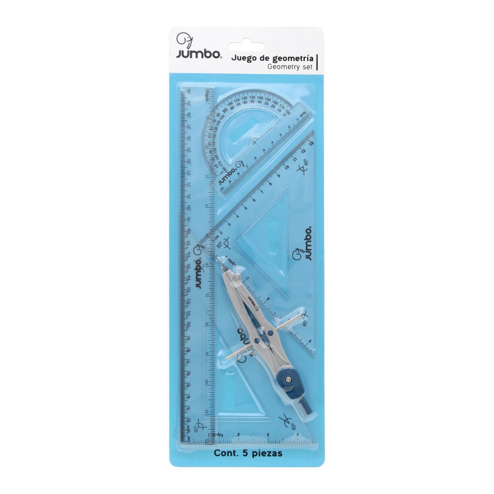 Juego Geometrico C/ Compas Precision Plastico Jumbo