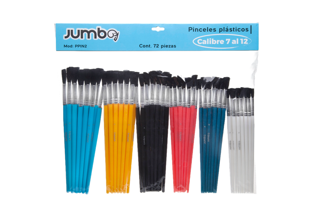 Pincel Escolar Acuarela 7 a 12 C/ 72 pzs Jumbo