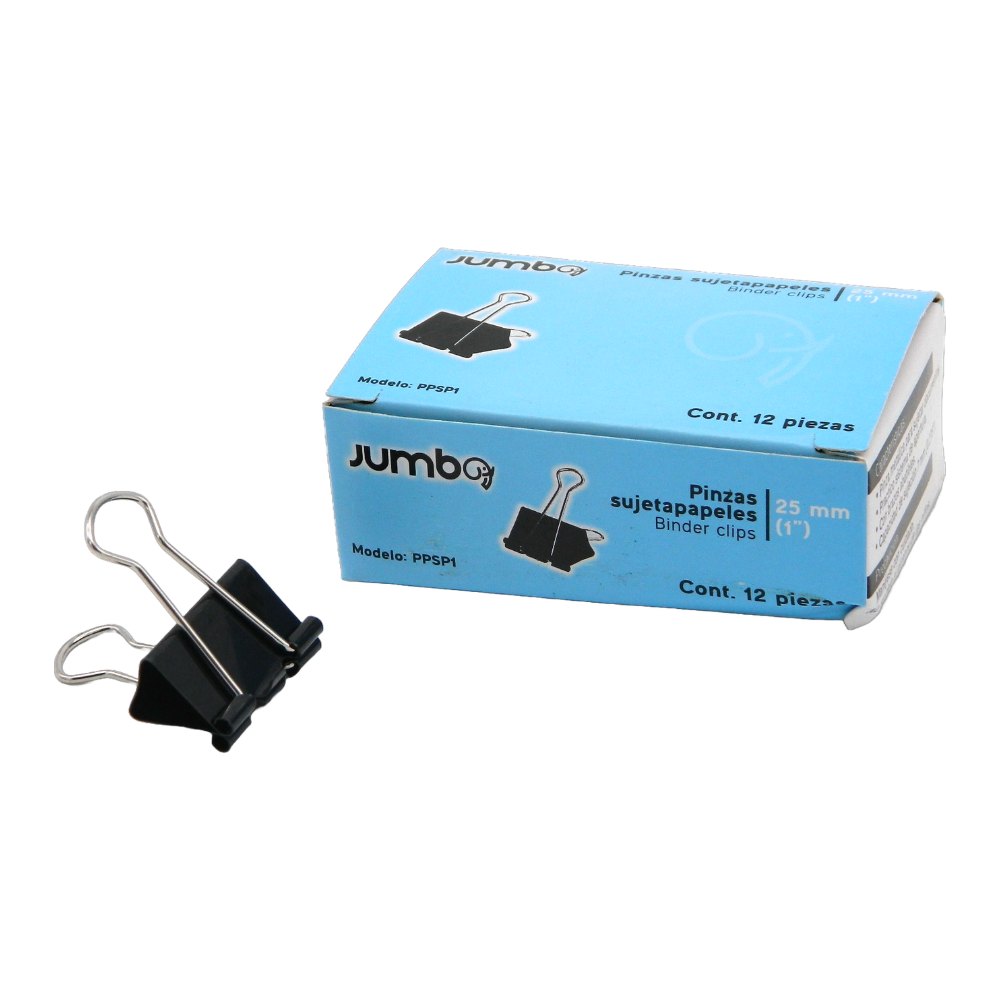 Binder Clip 25 mm 1" C/ 12 pzs Jumbo