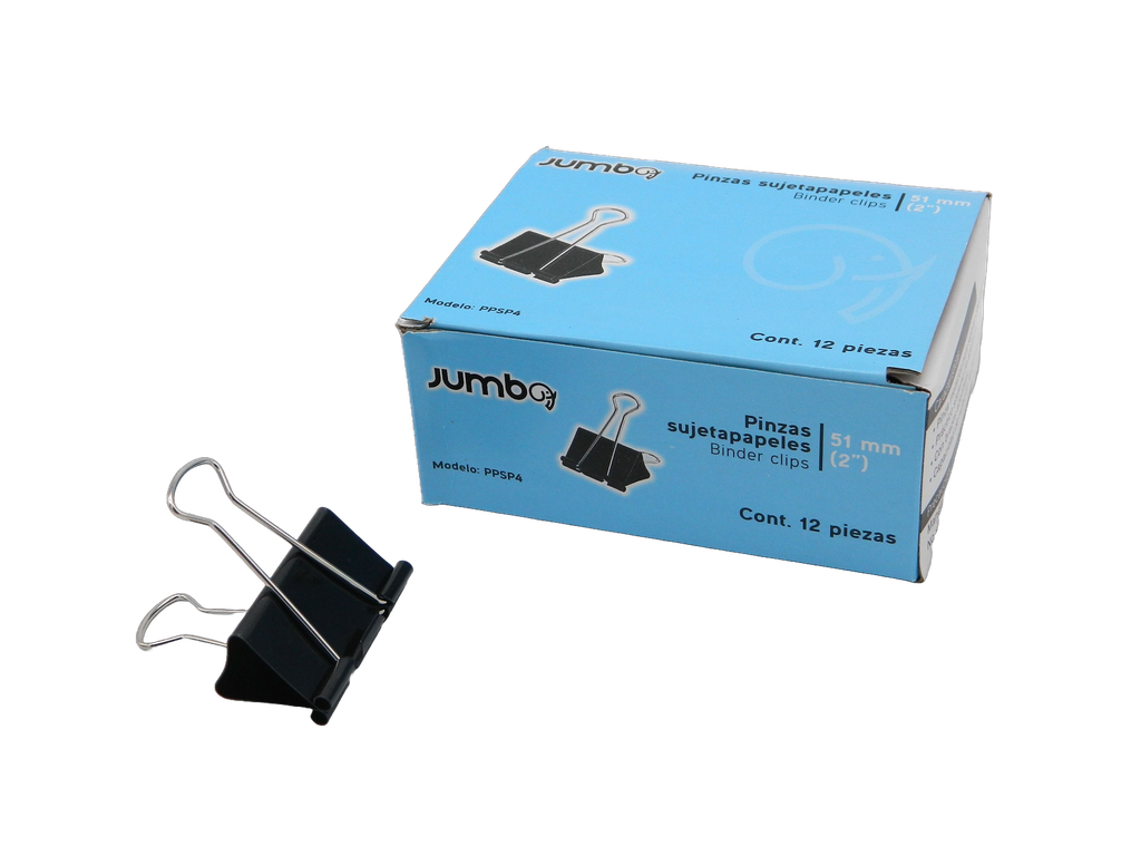 Binder Clip 51 mm 2" C/ 12 pzs Jumbo