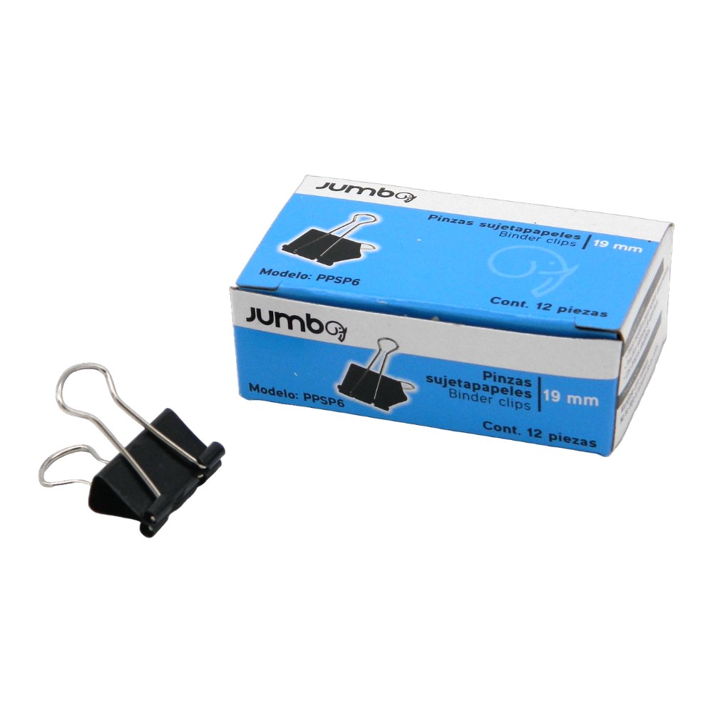 Binder Clip 19 mm 3/4" C/ 12 pzs Jumbo
