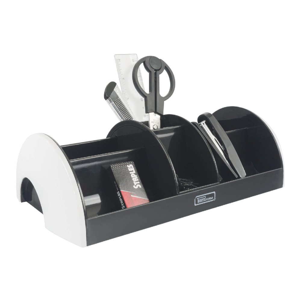 Organizador Escritorio C/ Compartimento Central Negro Printaform