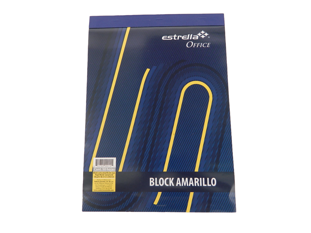 Block Amarillo Rayado T/ Carta C/ 50 hjs Estrella