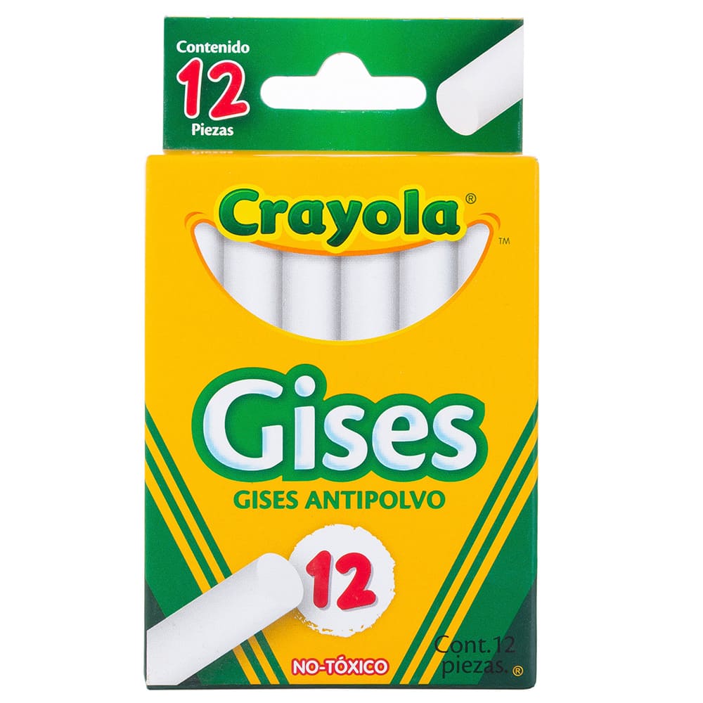 Gis Blanco Antipolvo C/ 12 pzs Crayola