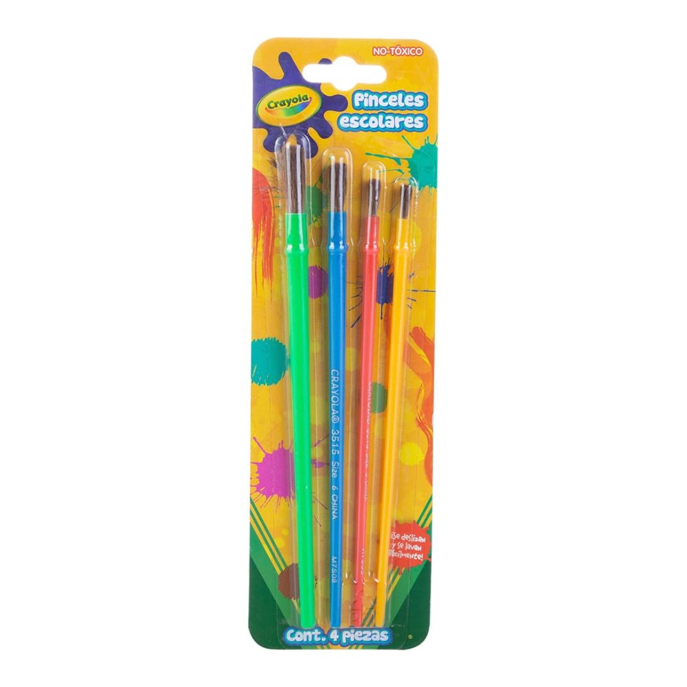 Pinceles Escolares C/ 4 pzs Crayola