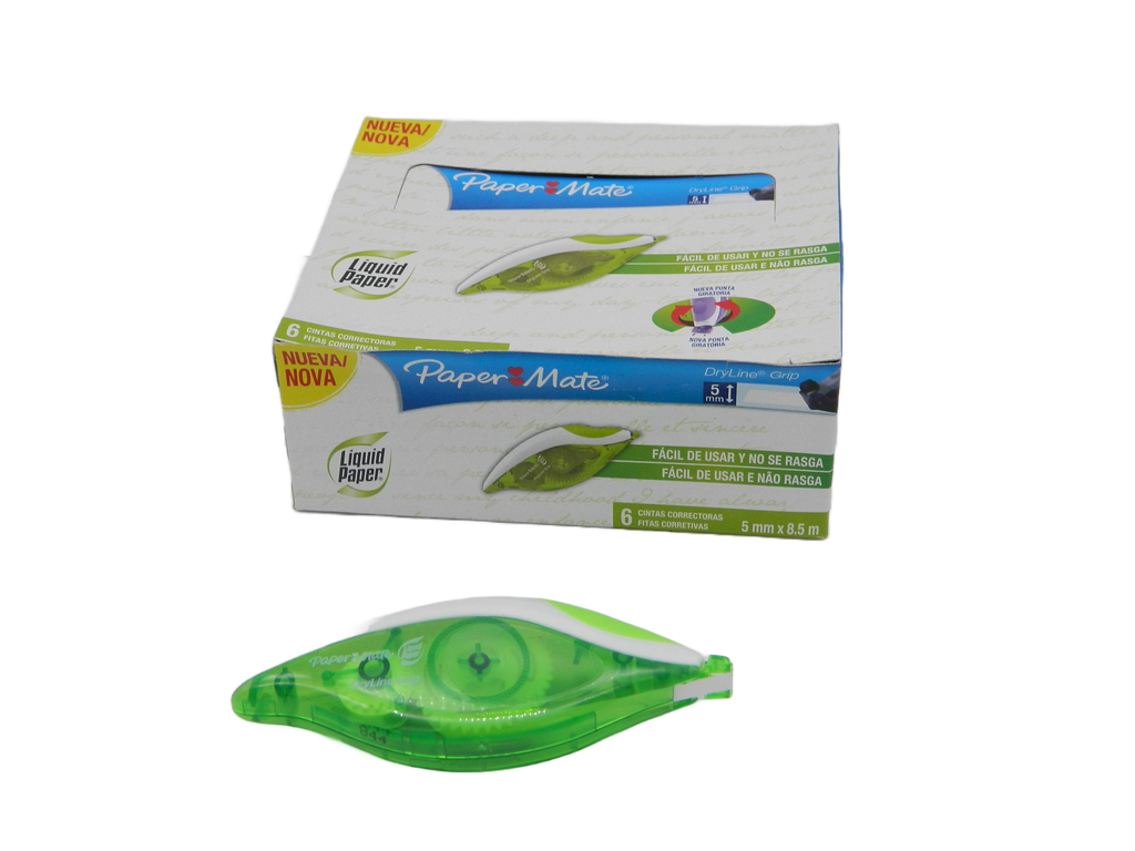 Cinta Correctora Dryline Grip Liquid Paper C/ 6 pzs Newell