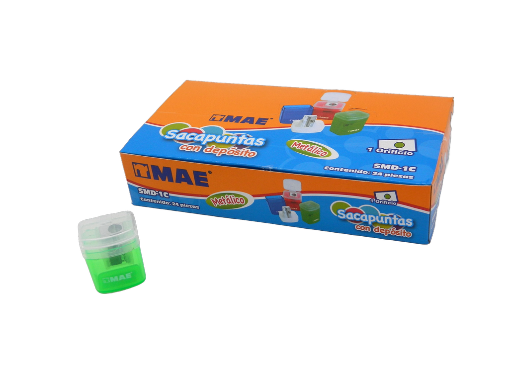 Sacapuntas Metalico C/ Deposito C/ 24 pzs Mae