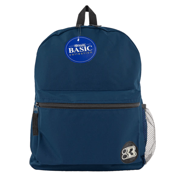Mochila Basica 16" Azul Marino Bazic