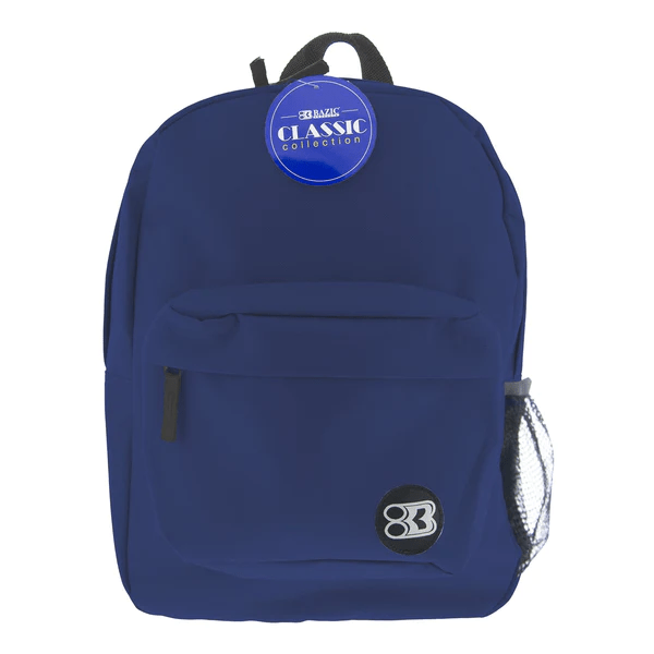 Mochila Clasica 17" Azul Marino Bazic