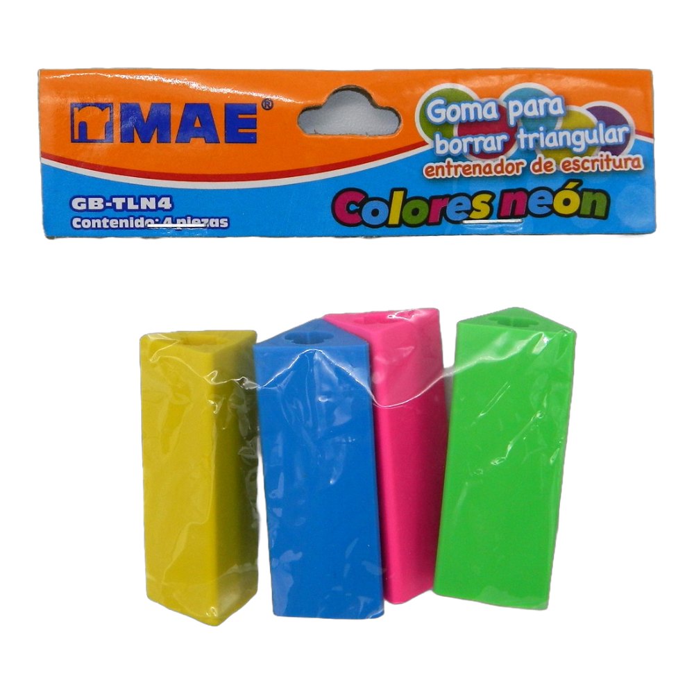 Borrador Barra Triangular C/ 4 pzs Mae