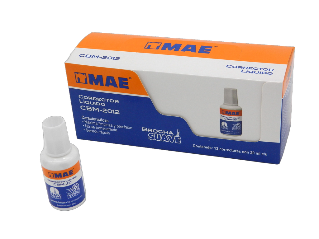 Corrector Liquido 20 ml Esponja C/ 12 pzs Mae