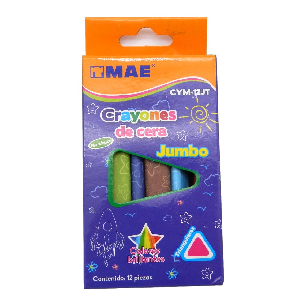 Crayones Jumbo Triangular C/ 12 pzs Mae
