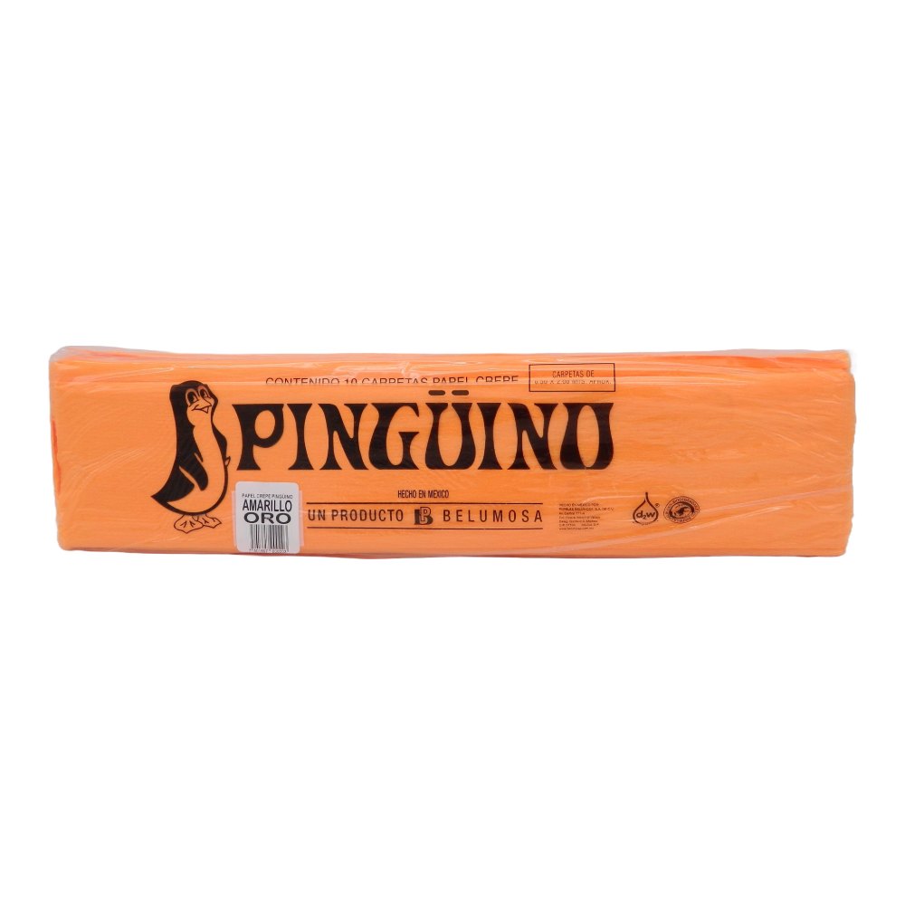 Papel Crepe Pingüino Oro C/ 10 pzs Belumosa