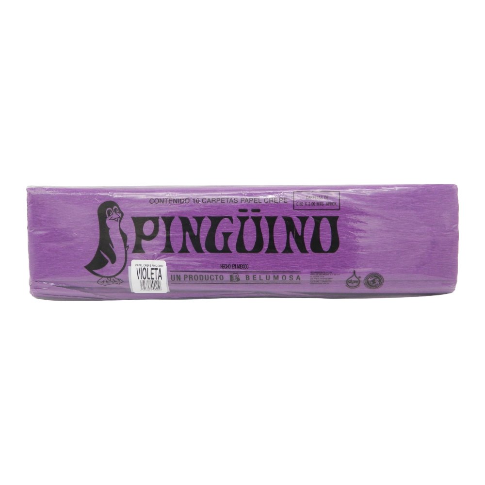 Papel Crepe Pingüino Violeta C/ 10 pzs Belumosa